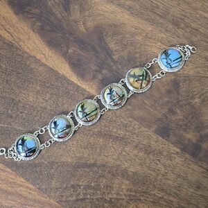 Silver Palm Tree Charm Bracelet